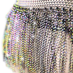 Diamond Shiny Belly Dance Waist Chain Multilayer Handmade Hip Scarf Skirts Triangle Tassel Dance Accessories Belly Dance