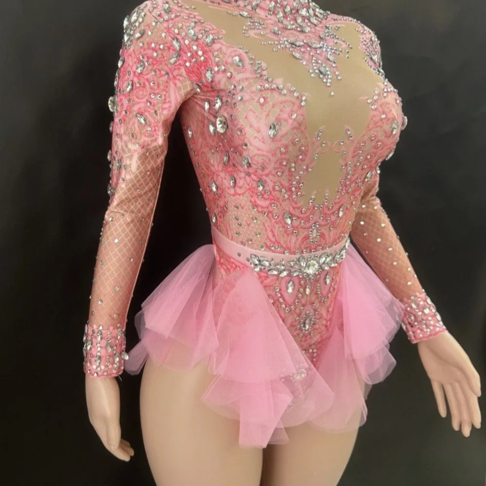 Elegant Feather Rhinestone Elastic High Quality Stage Performance