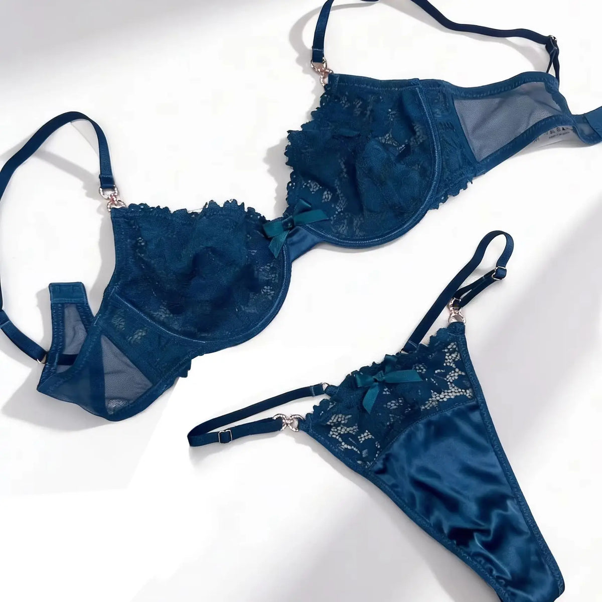 Erotic Lingerie Bra and Panties Set Basic Sheer Lace Unlined One Layer Lace Transparent