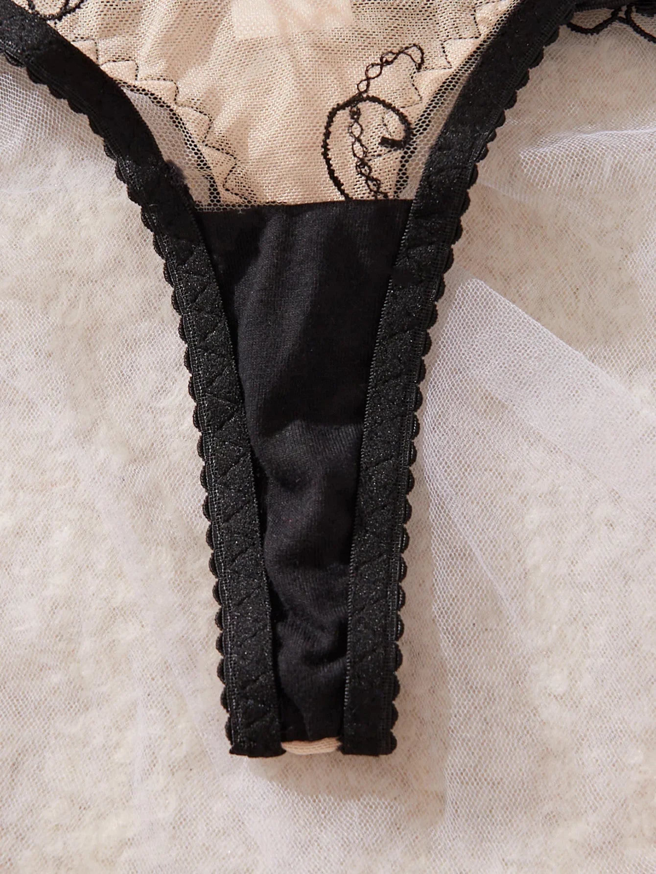 Erotic Mesh Floral Embroidery Hollow Out See Through Bra Triangle Pantiess Seductive Underwear Clothing Lingerie Set