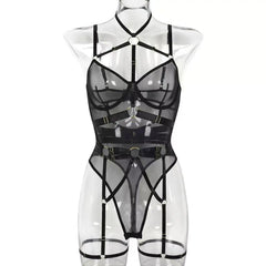 Erotics Western Plus Size Leopard Mesh Sensual Lace Up See Through Alluring Attractive Breathable Premium Erotic