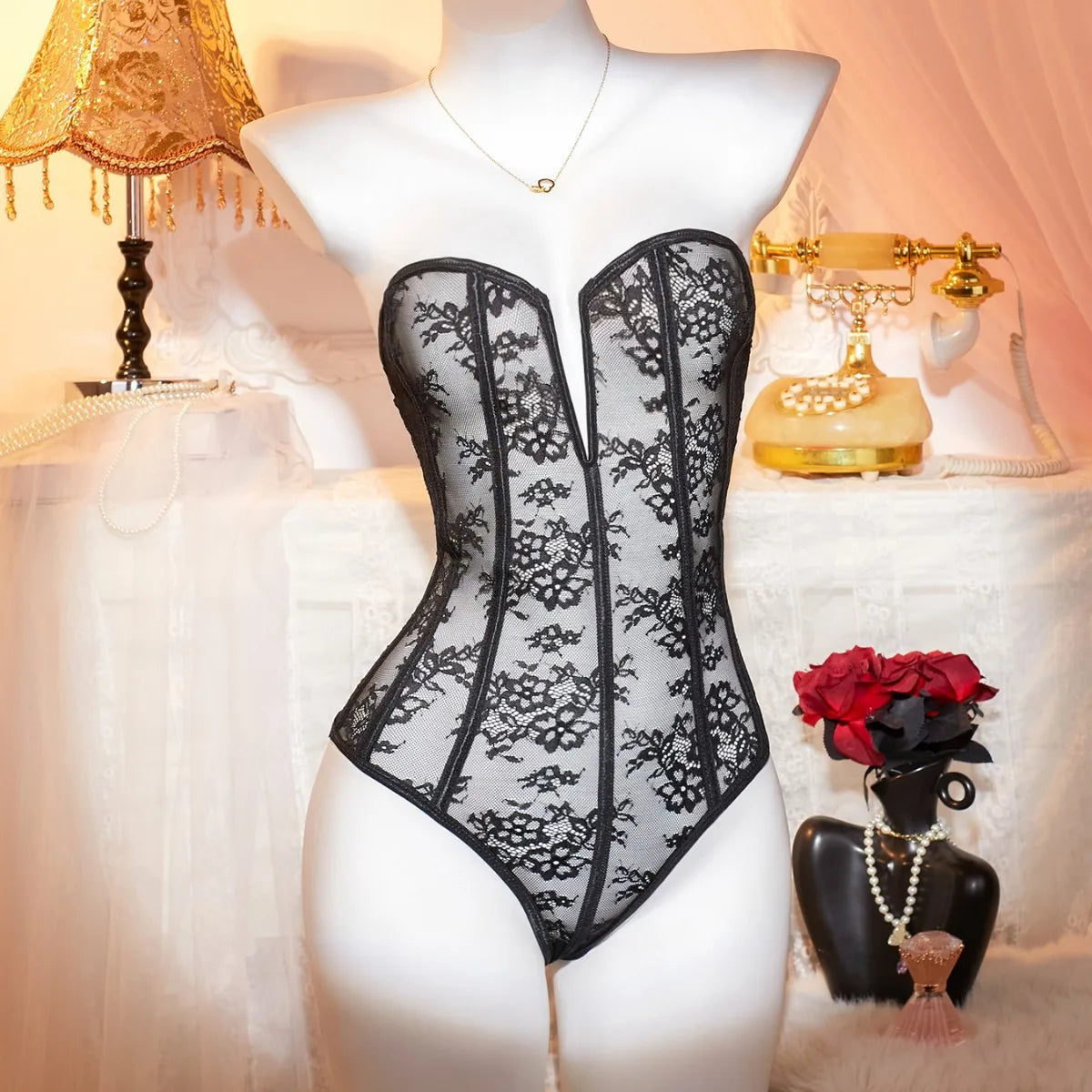 Erotics Western Style Lace Sensual See Through Flirting Alluring Attractive Breathable Premium Exquisite Erotic