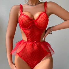 Erotics Western Style Mesh Sensual Bowknot See Through Alluring Attractive Breathable Premium Exquisite Erotic