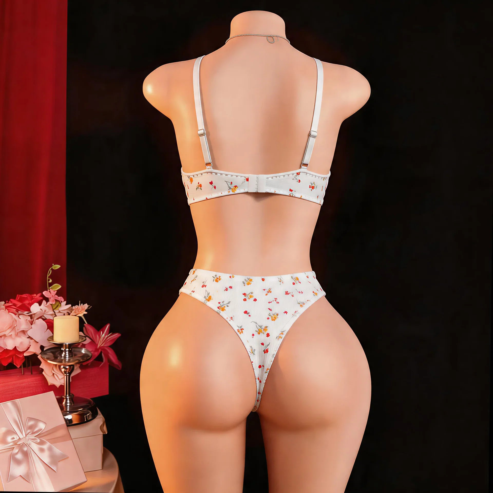European and American Lovely Floral Set with Underwire Soft Comfortable Daily Wear Lingerie