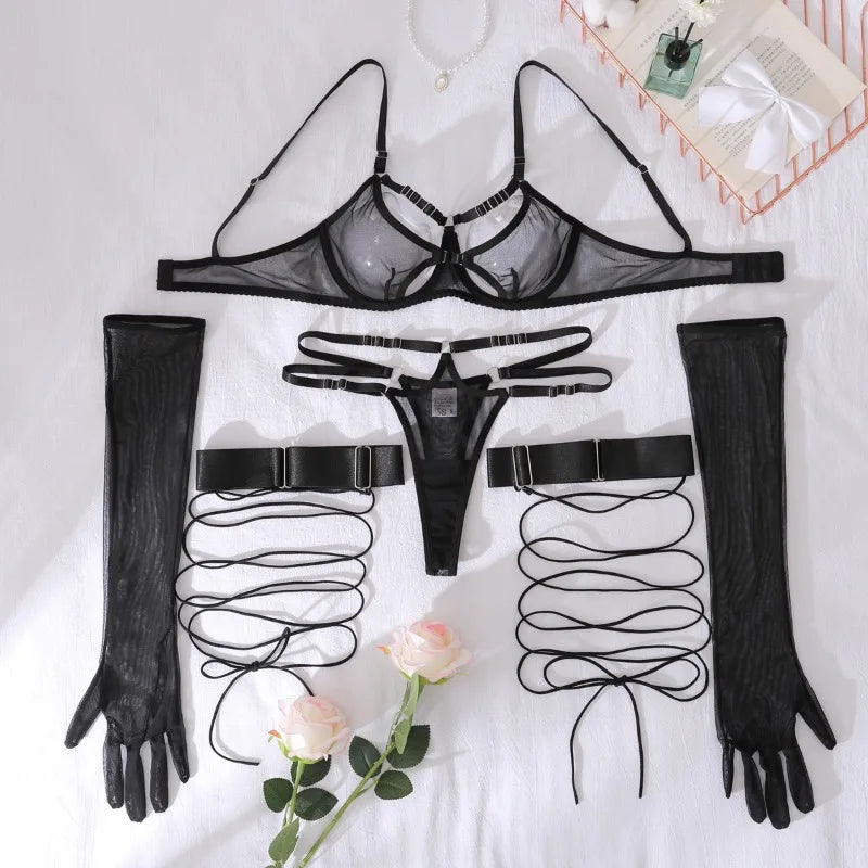 Lingeries Harness Set Erotic Lingerie Sets Ethical Underwear with Thigh Strap-on Club Call of The Night