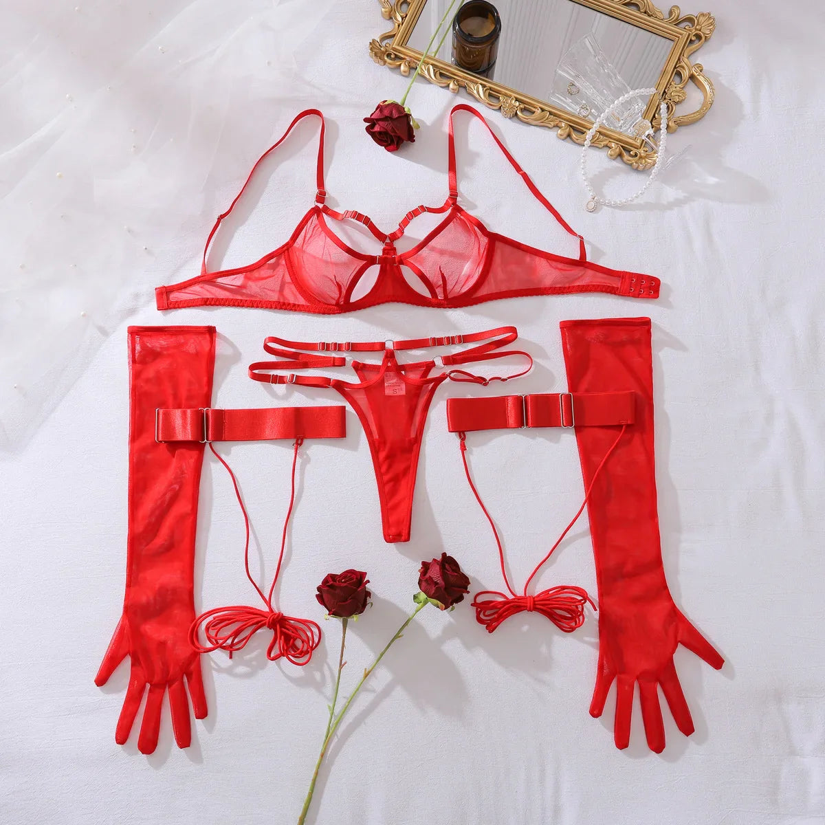 Lingeries Harness Set Erotic Lingerie Sets Ethical Underwear with Thigh Strap-on Club Call of The Night