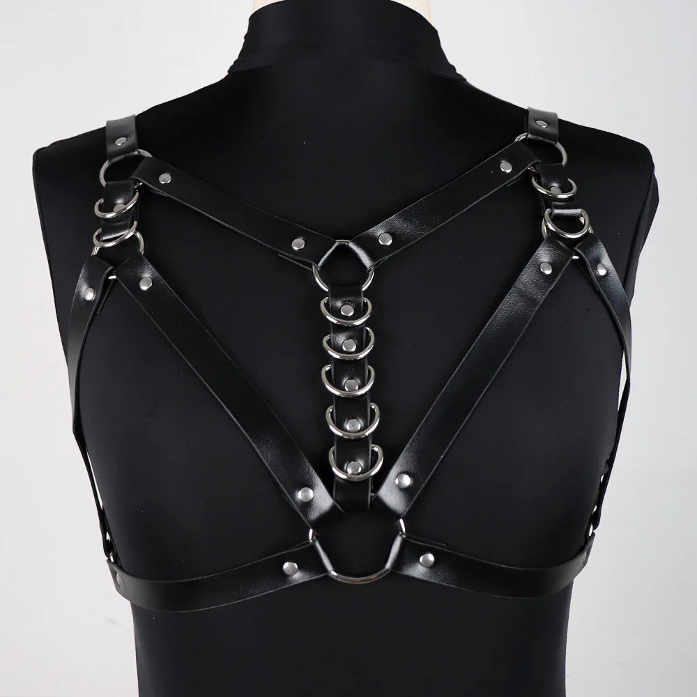 Leather Harness Belt Chest Harness Corset Leather Lingeire Gothic Fetish Punk Festival Rave Outfit Accessories
