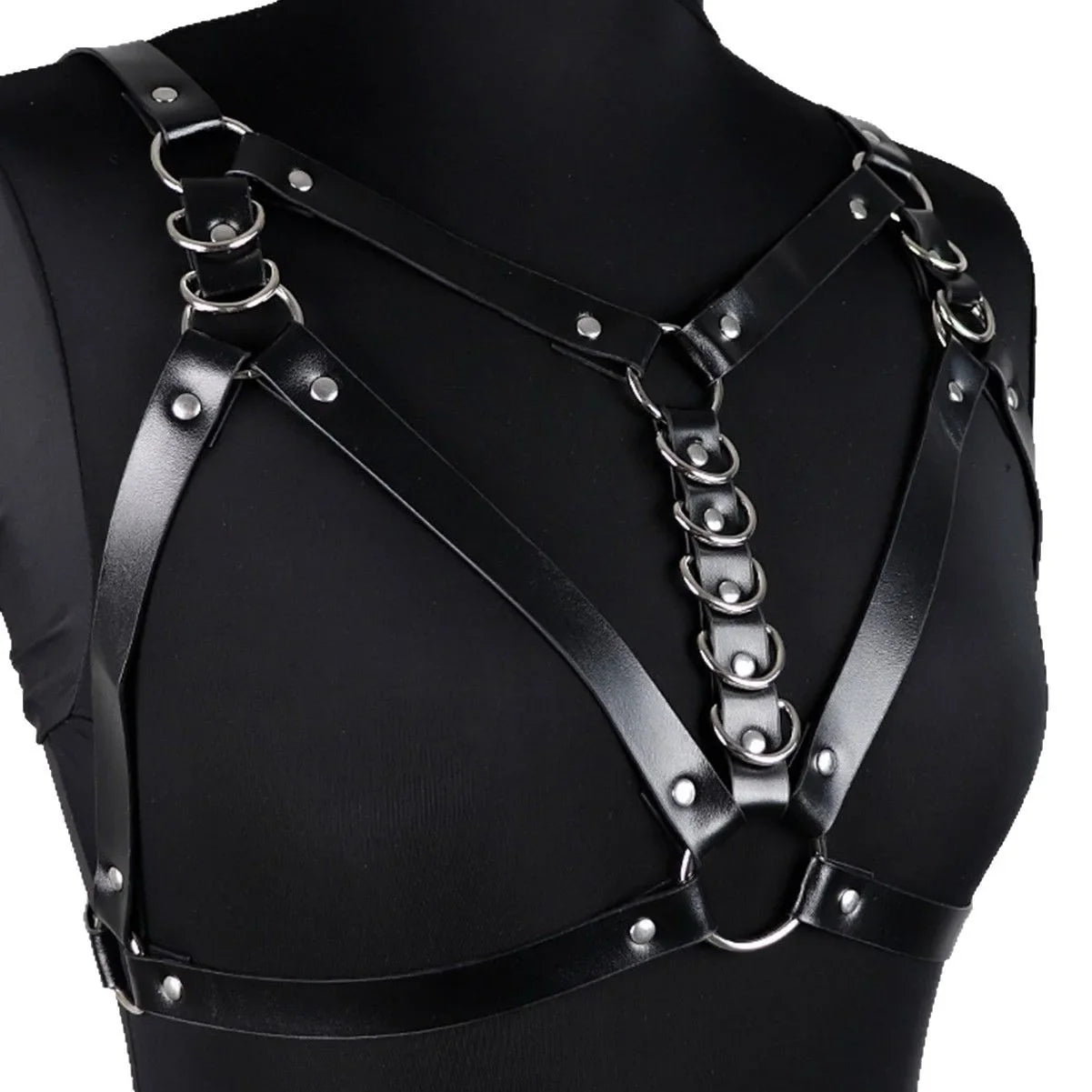 Leather Harness Belt Chest Harness Corset Leather Lingeire Gothic Fetish Punk Festival Rave Outfit Accessories