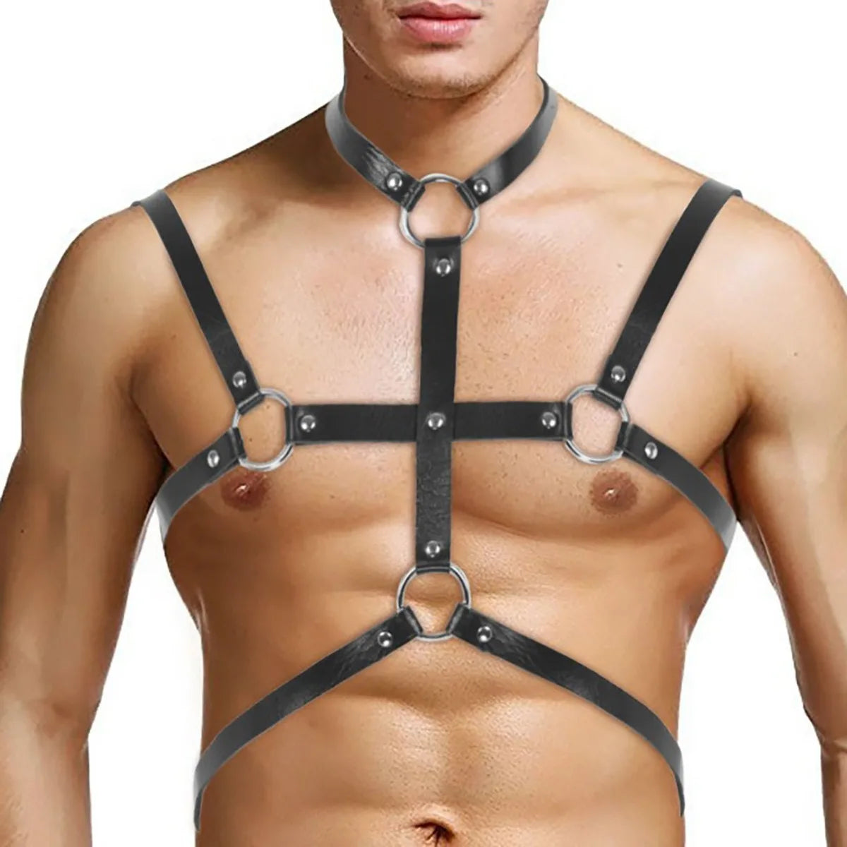 Men Fetish Leather Harness Bondage Body Lingerie Harness Gay Adult Adjustable BDSM Erotic Gallowses Belts Harness