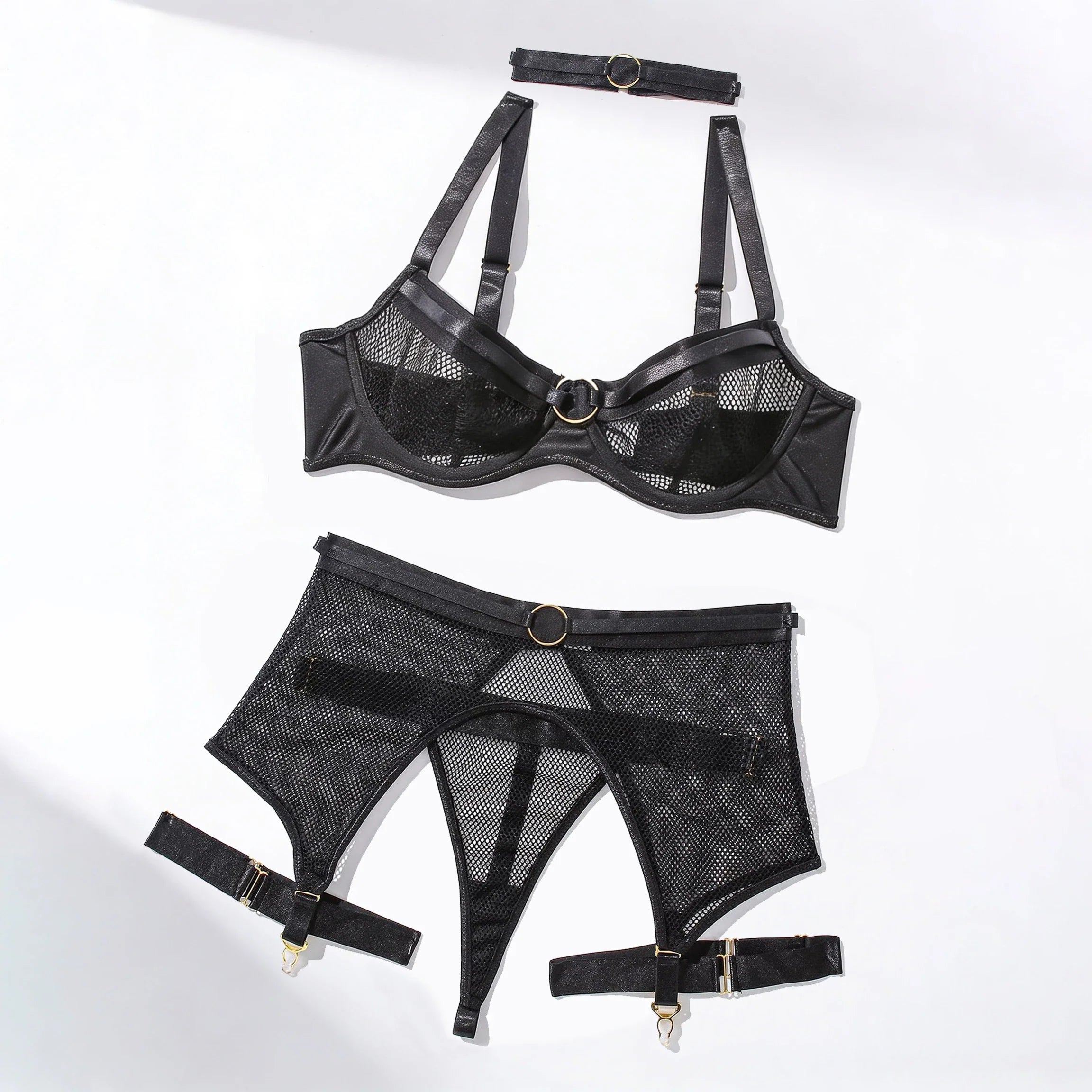 Fish Net Erotic Mesh Lingerie Set Lingeries Panties Set Sensual Lingerie Suit Porn Exotic Costumes