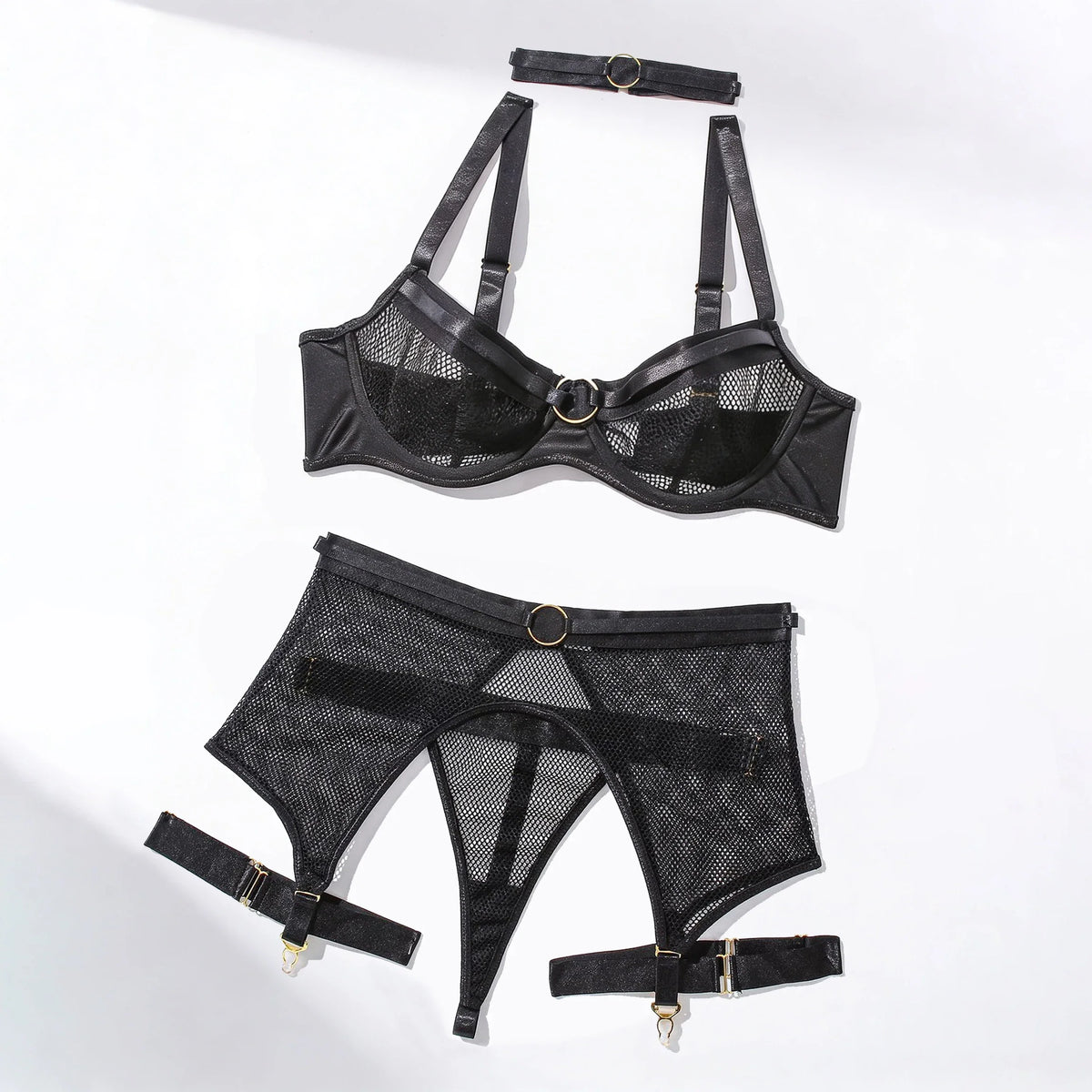 Fish Net Erotic Mesh Lingerie Set Lingeries Panties Set Sensual Lingerie Suit Porn Exotic Costumes