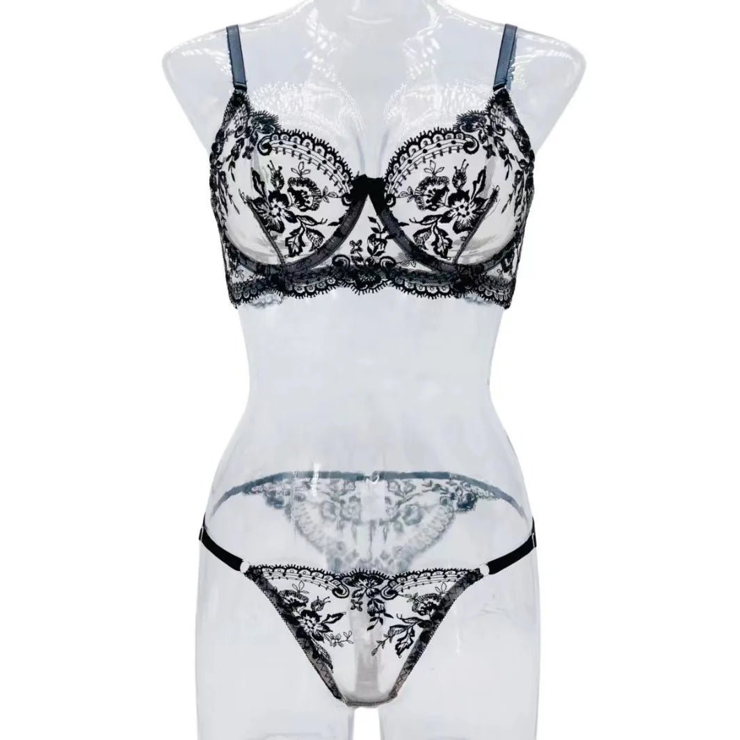 Flower Embroidery See Through Mesh