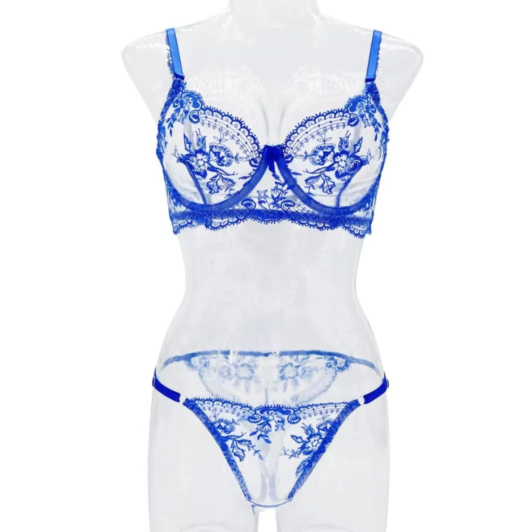Flower Embroidery See Through Mesh