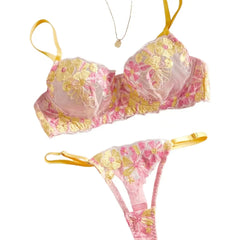 French Lace Floral Embroidery Bra Lingerie Sets Erotic Exotic Suits