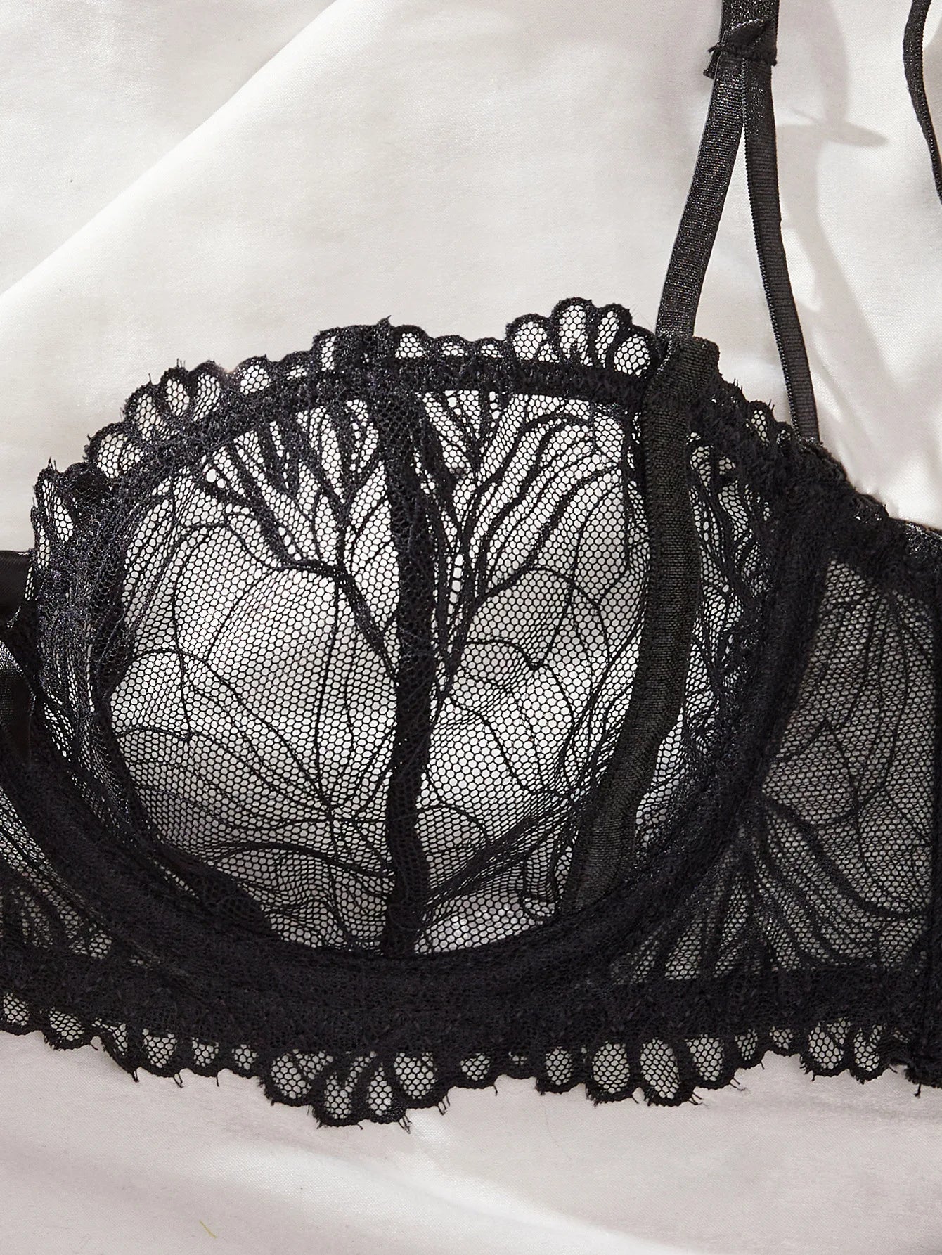 French Lace Transparent Half Cup Bras Erotic Seductive Underwearss Clothingss Seductive Lingerie Set
