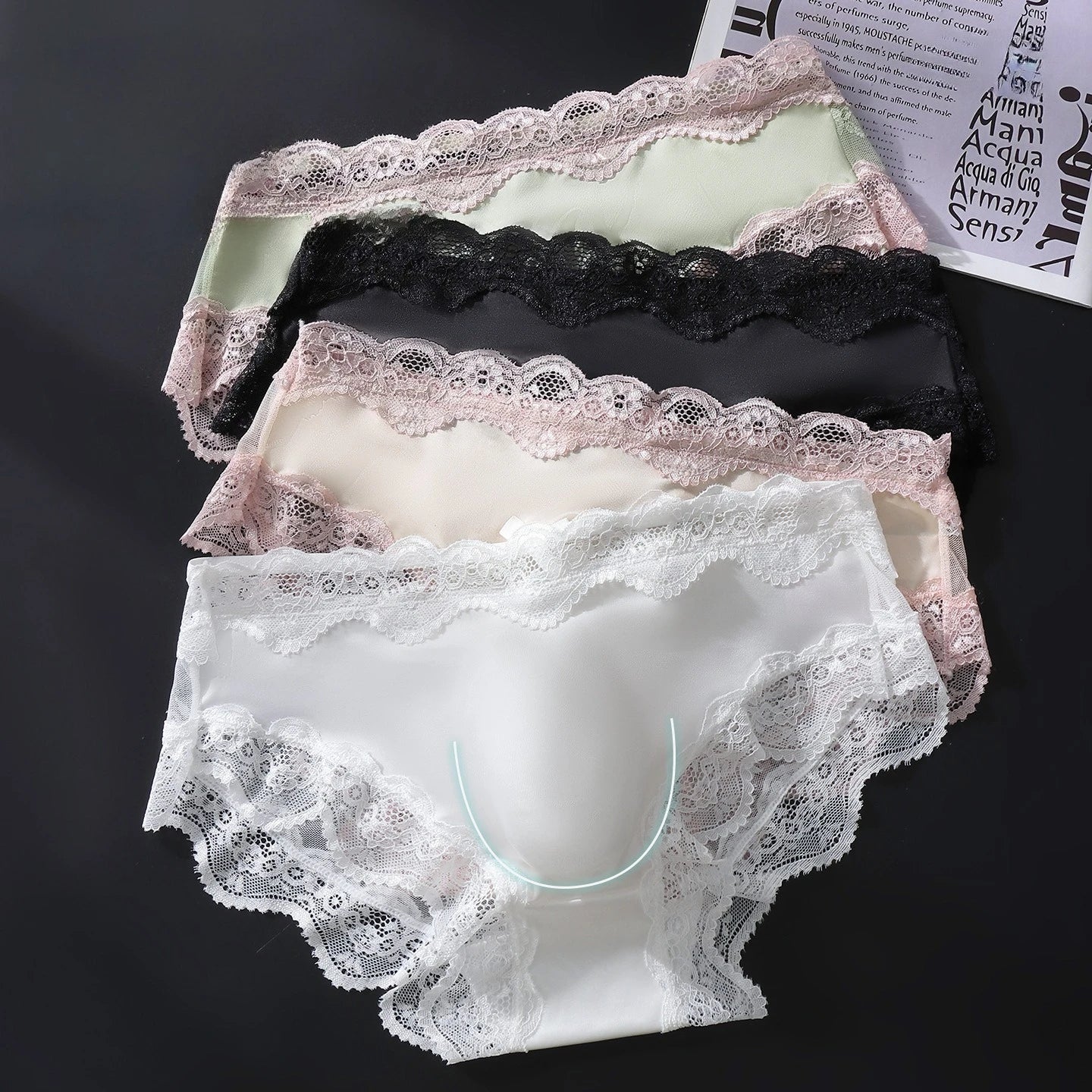 French Men Male Lace Trim Edge Breathable Airy 3D Shape High Elastic High Stretch Clothing Underpants Briefs Underwear