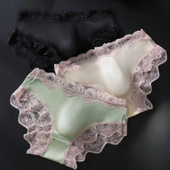 French Men Male Lace Trim Edge Breathable Airy 3D Shape High Elastic High Stretch Clothing Underpants Briefs Underwear