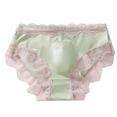 French Men Male Lace Trim Edge Breathable Airy 3D Shape High Elastic High Stretch Clothing Underpants Briefs Underwear