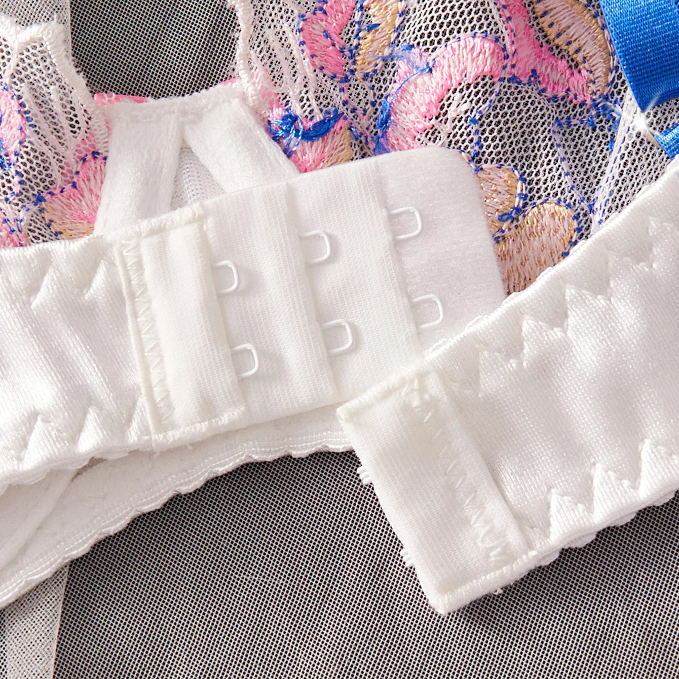 French Mesh Embroidered Flower Floral Blossom Lace Embroidery Underwear Bra Briefs Lingerie Set