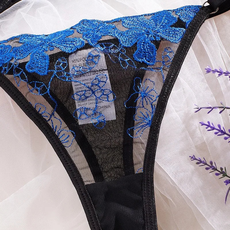 French Style Ink Painting Embroidery Butterfly Lace