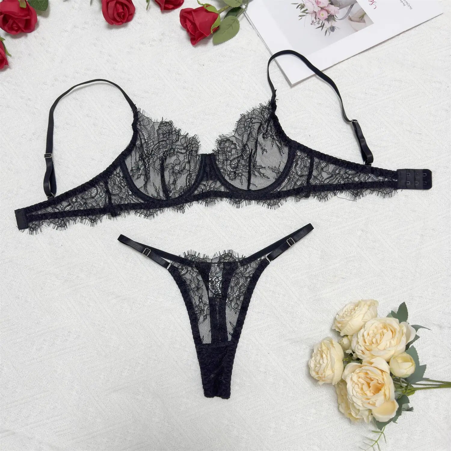 French Style Lace Trim Three Point