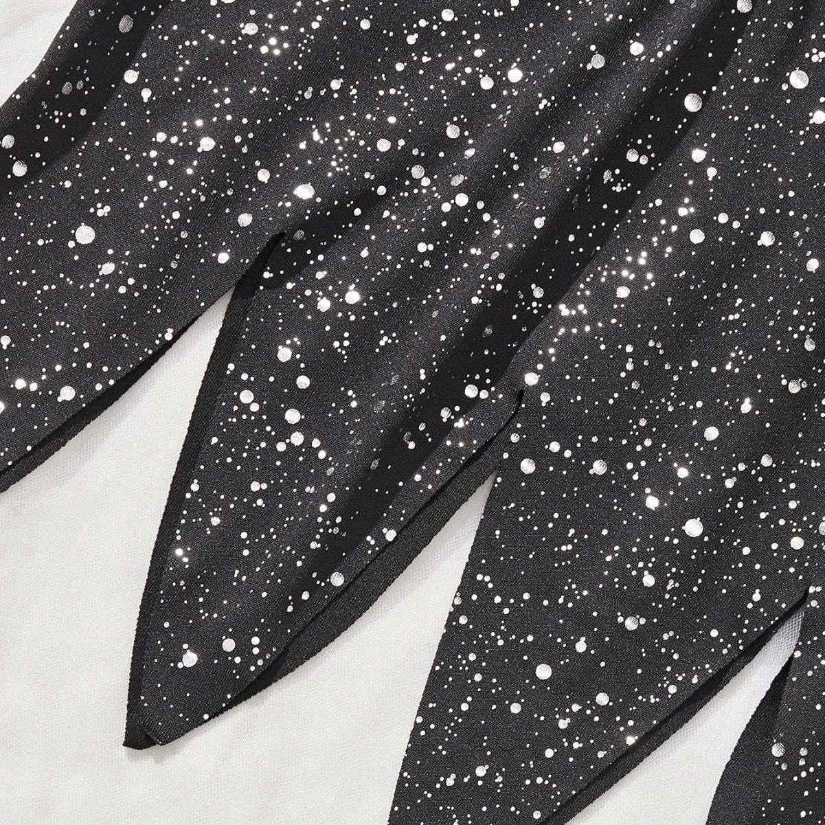 Halloween Black Shiny Sequins Sling Tube Corset