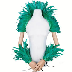 Halloween Punk Cosplay Party Elegants Shawl Feather Masked Ball Carnival Y2k Scarf Red Scarf Girl Designer Feather Punk