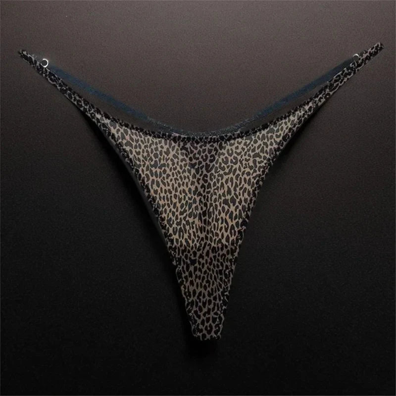 High Slit Seamless Sporty Thong Rose Underwear Fitness Ice Silk Thin Straps G-strings Plus Size
