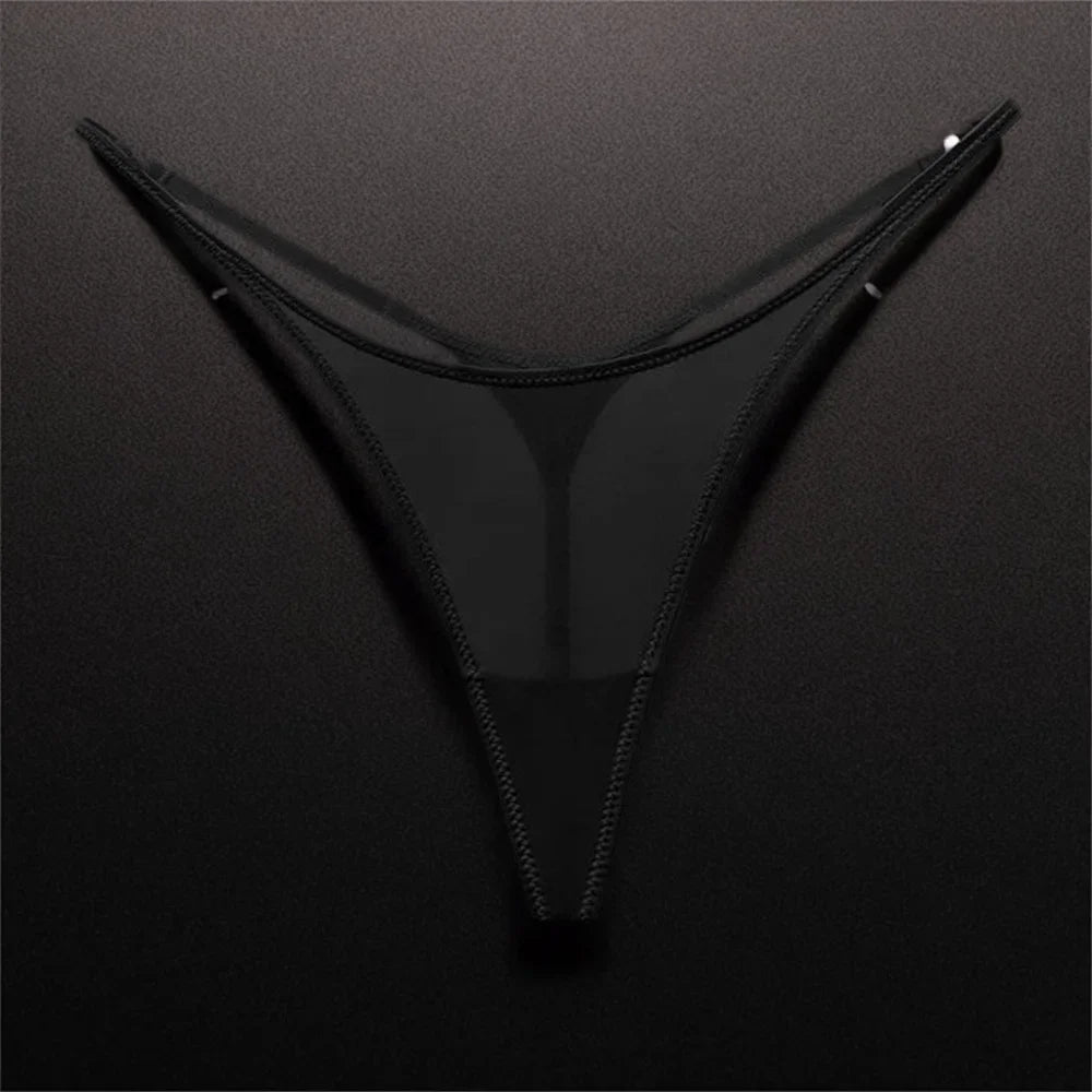 High Slit Seamless Sporty Thong Rose Underwear Fitness Ice Silk Thin Straps G-strings Plus Size