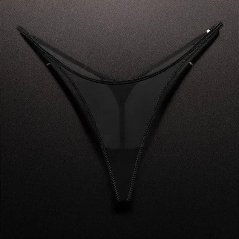 High Slit Seamless Sporty Thong Rose Underwear Fitness Ice Silk Thin Straps G-strings Plus Size
