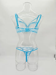 Hollow Out See Through Lace Mesh Bras Erotic Seductive Underwears Clothing Fashions Lingerie Set