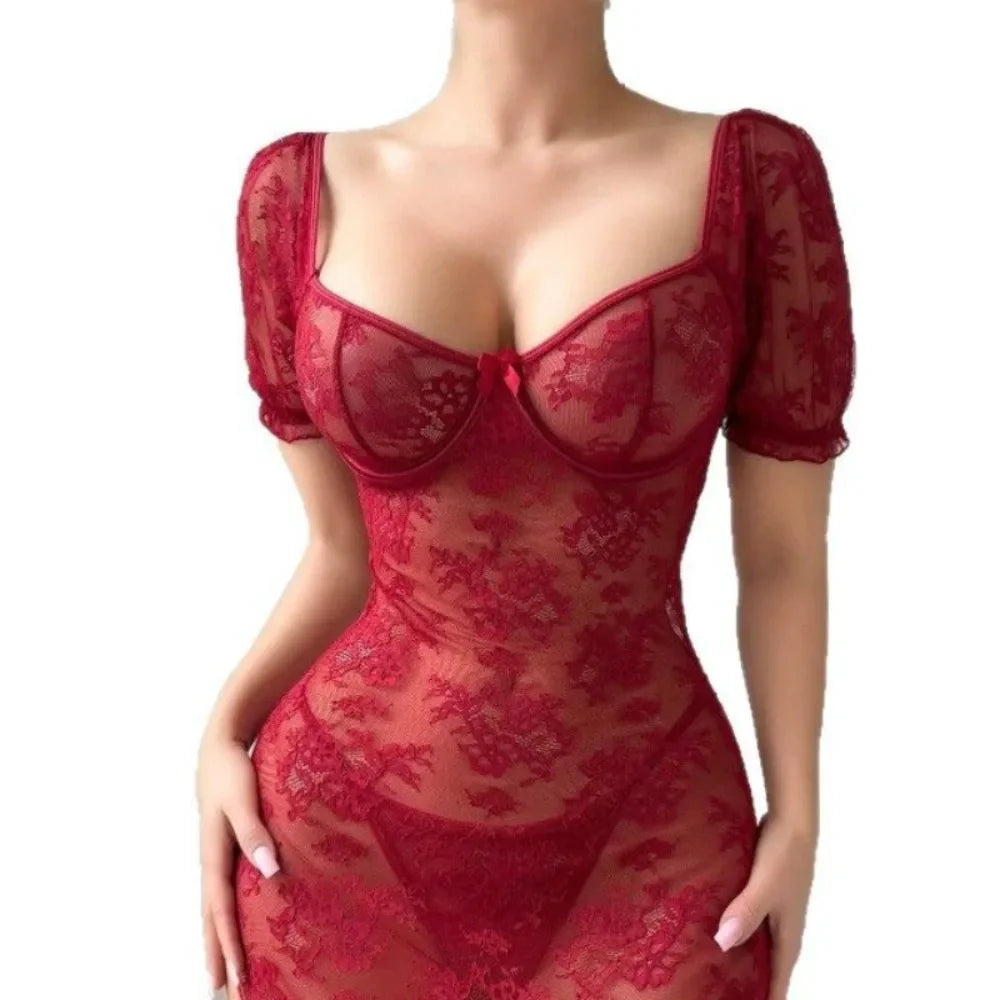 Lace Bodycon Dress Sheer See Through Lace Bodycon Tight