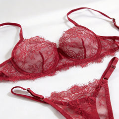 Lace Bra Set Floral Transparent Lace Bra Panty Lingerie Set Exotic Temptation Two Piece Set Erotic Costumes