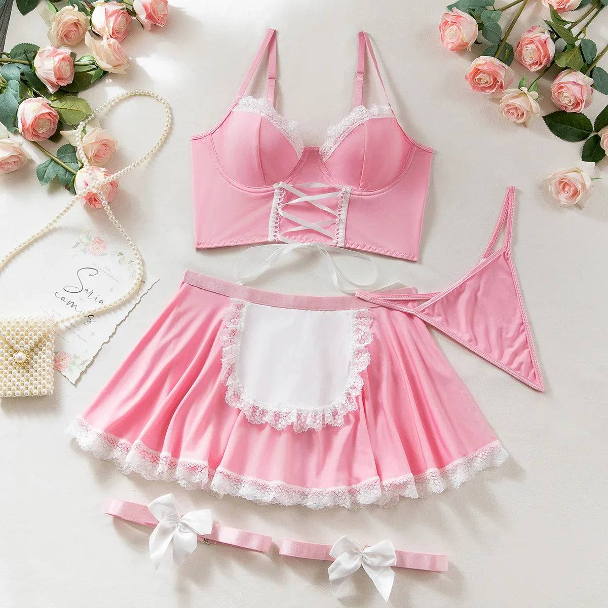 Lace Up Maid Servant Cosplay Uniform