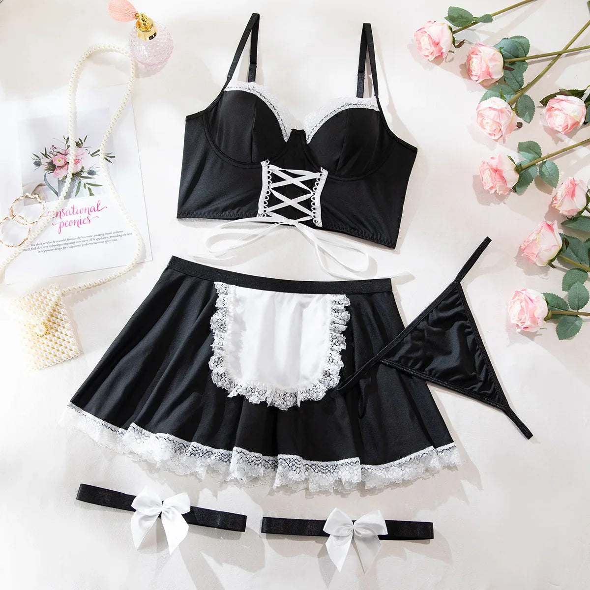 Lace Up Maid Servant Cosplay Uniform