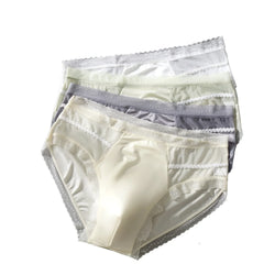 Men Male Ice Silk Seamless 3D Shape High Elastic High Stretch Breathable Airy Underpants Briefs Underwear