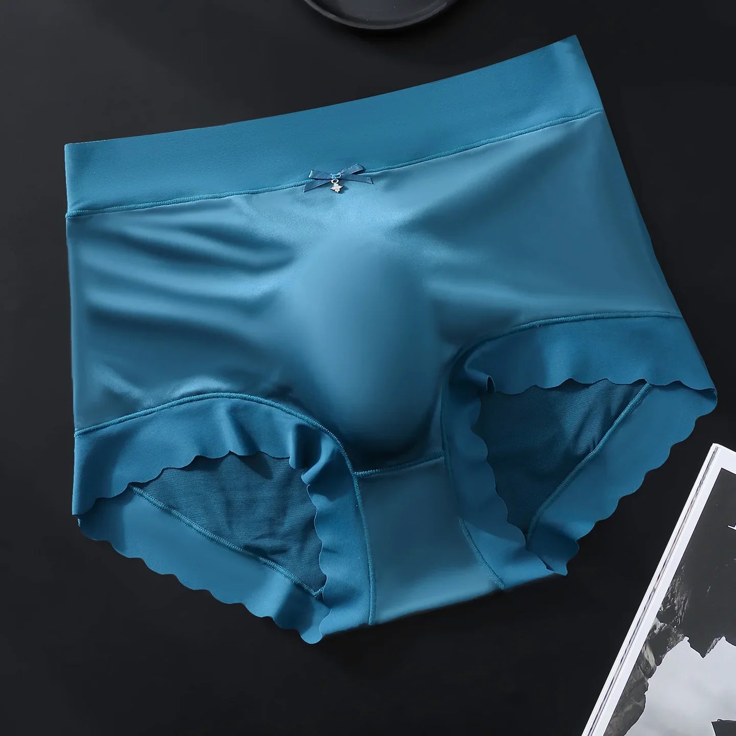 Men Male Ice Silk Seamless Capsule 3D Pouch Shape Thin Lightweight Sheer See Through Clothing Underpants Briefs Underwear