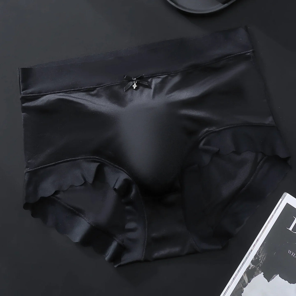 Men Male Ice Silk Seamless Capsule 3D Pouch Shape Thin Lightweight Sheer See Through Clothing Underpants Briefs Underwear