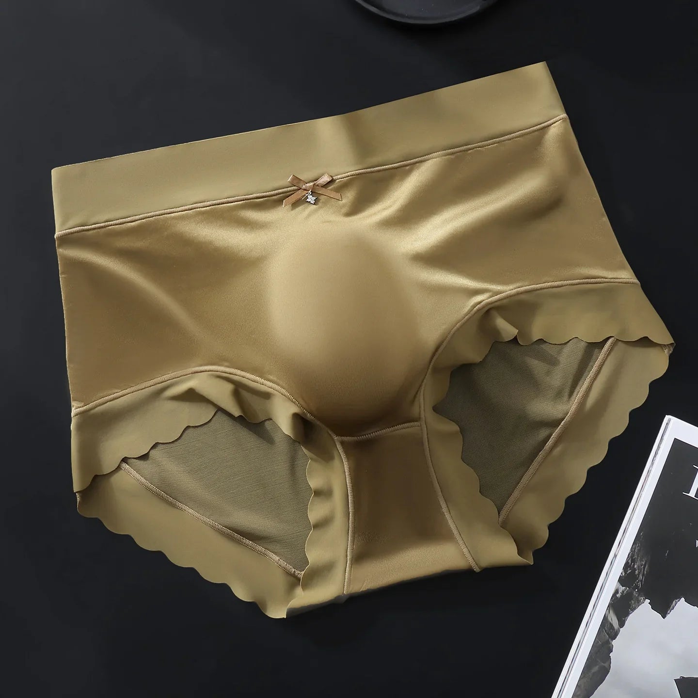 Men Male Ice Silk Seamless Capsule 3D Pouch Shape Thin Lightweight Sheer See Through Clothing Underpants Briefs Underwear
