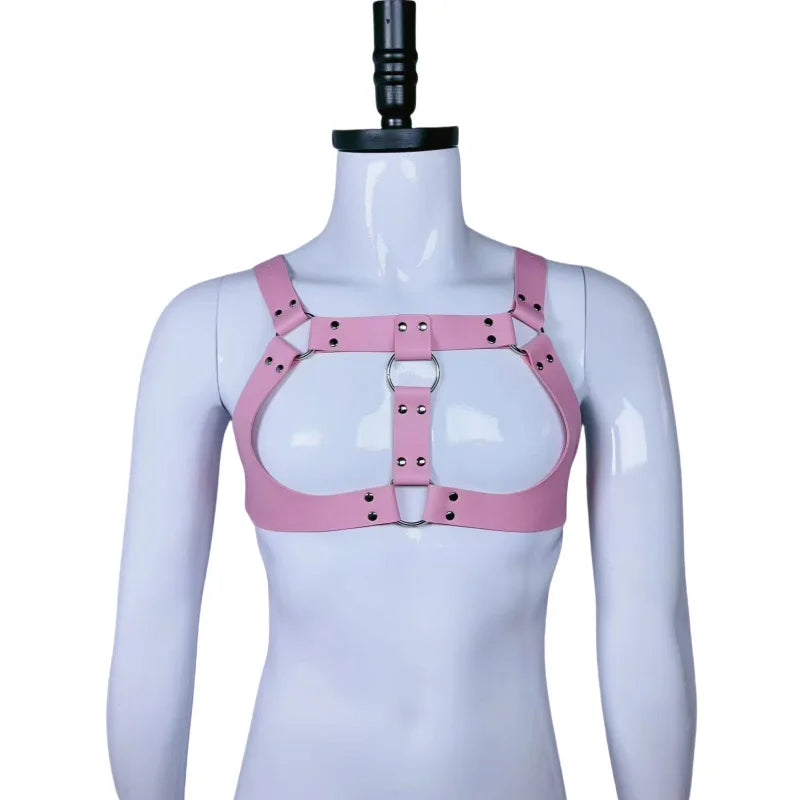 Mens Leather Harness Body Wear Bondage Chest Strap Comfortable Clubwear Party Outfit Exotic Fetish Bdsm Tank
