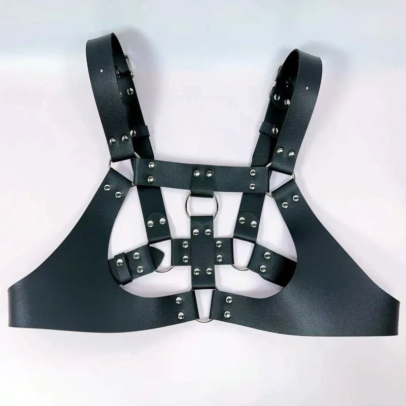 Mens Leather Harness Body Wear Bondage Chest Strap Comfortable Clubwear Party Outfit Exotic Fetish Bdsm Tank