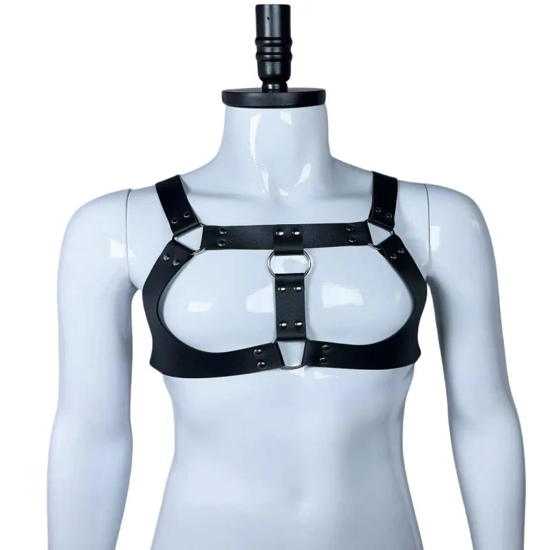 Mens Leather Harness Body Wear Bondage Chest Strap Comfortable Clubwear Party Outfit Exotic Fetish Bdsm Tank