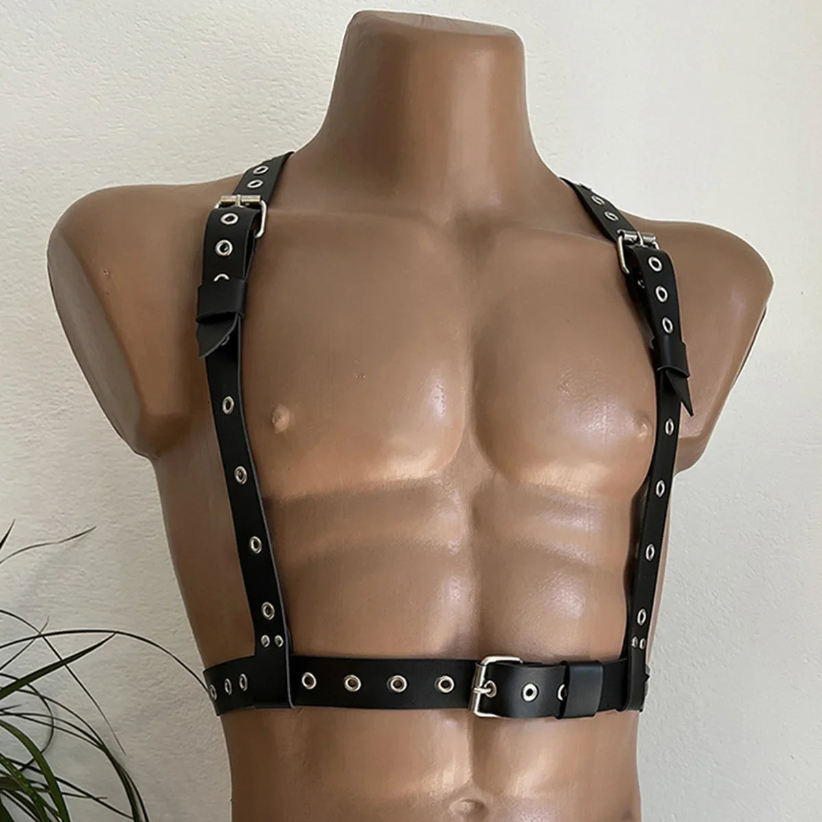 Mens Punk StyleLeather Lingerie Harness Men Bondages Leather Chest Men's Harness Gay Harness Accessory  Adult Toy