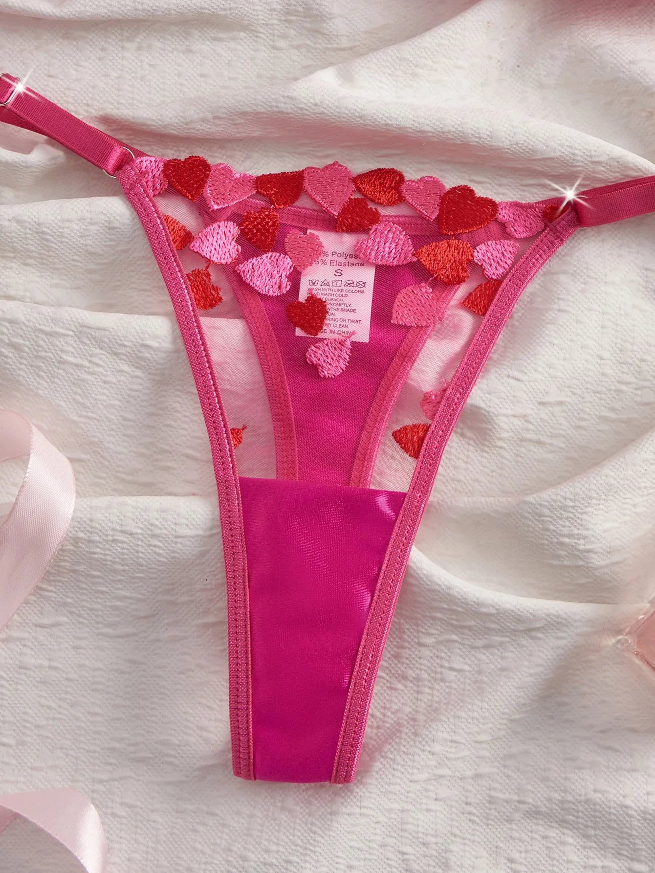 Mesh Heart Embroidery See Through Bra Pantys Erotic Seductive Underwearss Clothings Seduct Lingerie Set