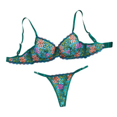 Multicolor Floral Lace Printed Bras Erotic Seductive Underwearss Clothingss Seduction Lingerie Set