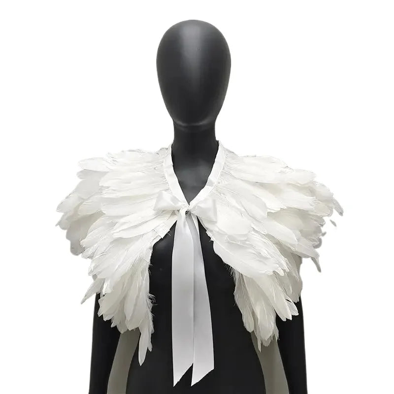 Neck Scarves Scarf Gothic Style Shawls Turkey Dress Cape Halloween Fur Shawl Feather Party Shawl Cosplay