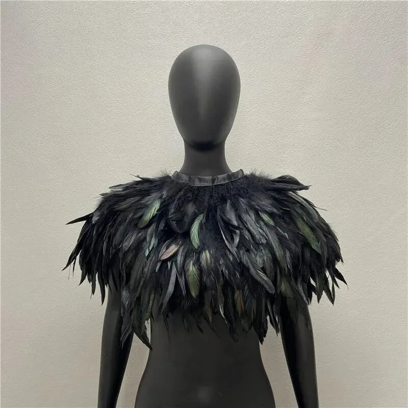 Neck Scarves Scarf Gothic Style Shawls Turkey Dress Cape Halloween Fur Shawl Feather Party Shawl Cosplay