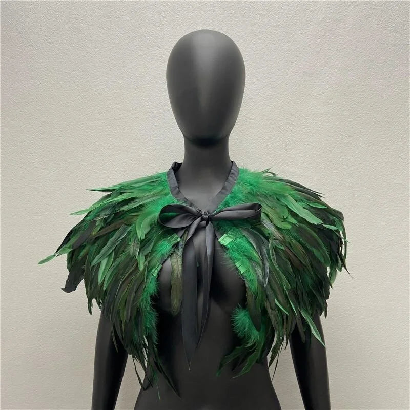 Neck Scarves Scarf Gothic Style Shawls Turkey Dress Cape Halloween Fur Shawl Feather Party Shawl Cosplay