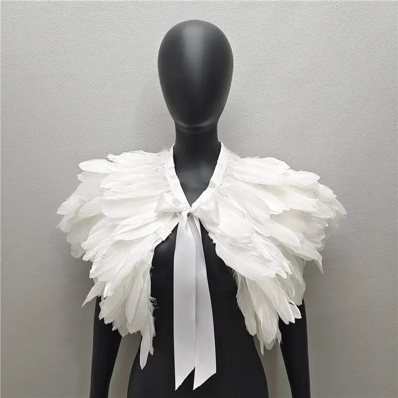 Neck Scarves Scarf Gothic Style Shawls Turkey Dress Cape Halloween Fur Shawl Feather Party Shawl Cosplay