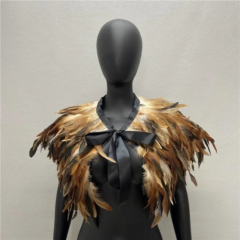 Neck Scarves Scarf Gothic Style Shawls Turkey Dress Cape Halloween Fur Shawl Feather Party Shawl Cosplay